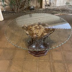 Glass Table, Top Antiques, No Chips Very Nice Quality