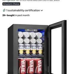 24 Cans Beverage Refrigerator Cooler - Mini Fridge with Digital Temperature Control, Soda Wine Beer 