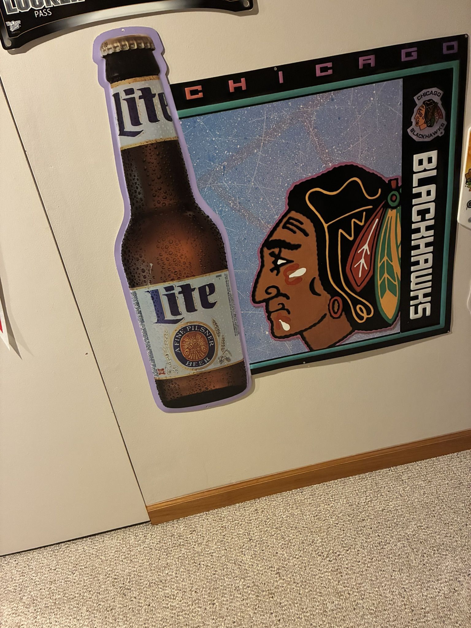 Chicago Blackhawks Metal Beer Sign