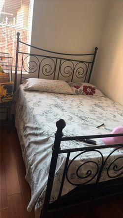 Black Metal Scroll Bed Frame