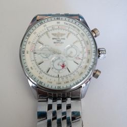 Automatic Chronograph Watch Works. Need Pin I Open Back No Marking .But Still Works Good Around 30 Years Old