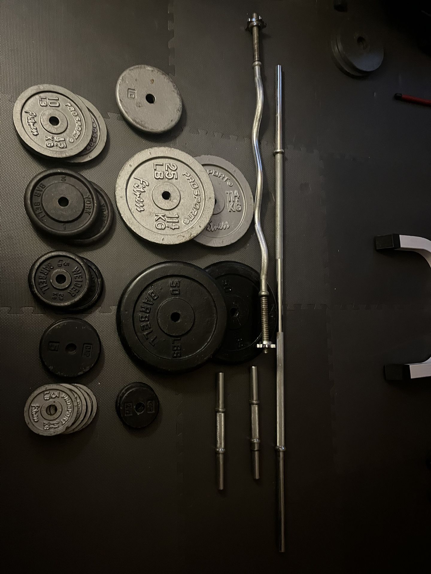 Weight Plates $1 Pound+Bars