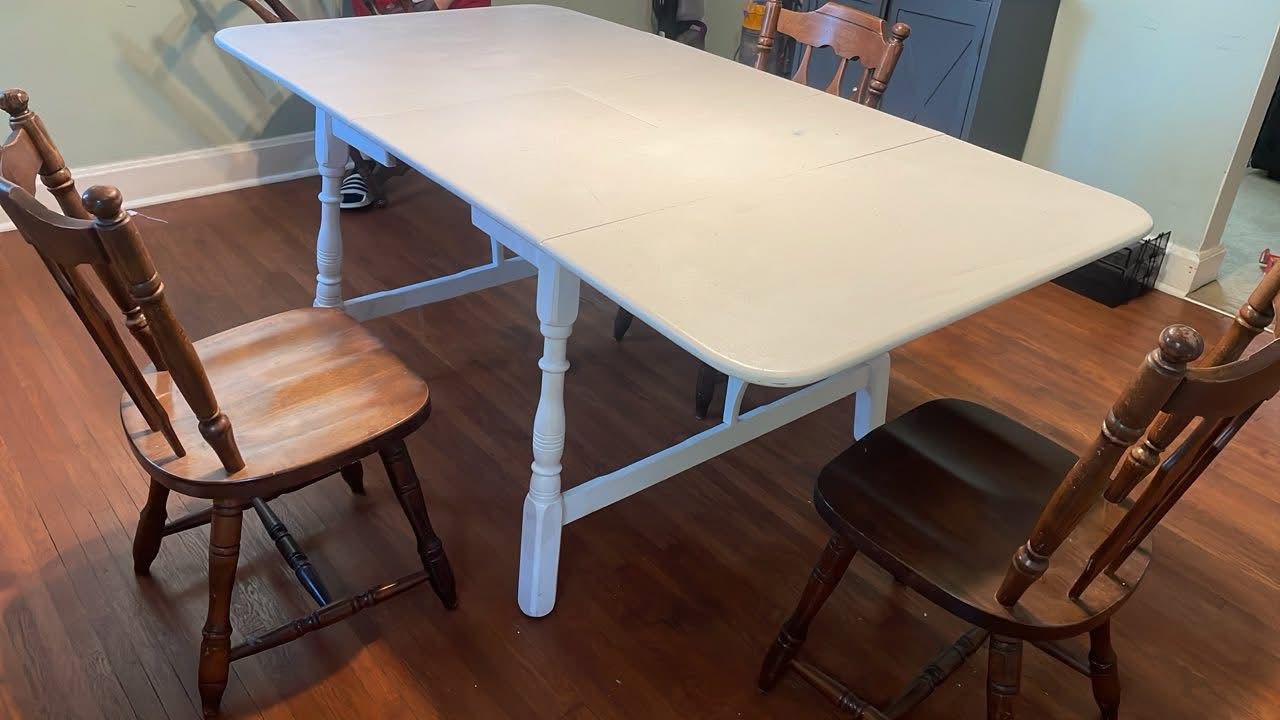 Antique Amish Made Table And 4 Chairs