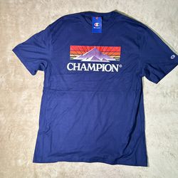 CHAMPION BIG TALL Mens T Shirt Logo Short Sleeve Color -Navy Size 2XT