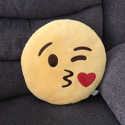 Throwing Kiss Emoji Pillow