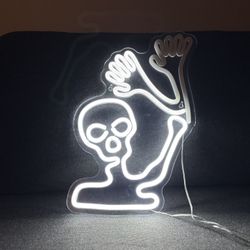 Waving Skeleton Wall Hanging Neon Sign – Spooky & Fun UV LED Wall Light - Great condition