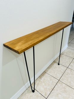 Wood Console Table with Hairpin Legs