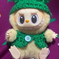 Crotchet Frog Costume For Labubu Doll