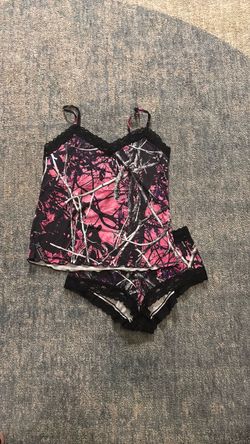 Pink Camo Cami and Shorts Pajama Set