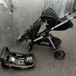 Evenflo Pivot Xpand Double Stroller With Infant Car seat And Car Base