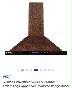 New AKDY 30-Inch Copper Wall-Mounted Range Hood