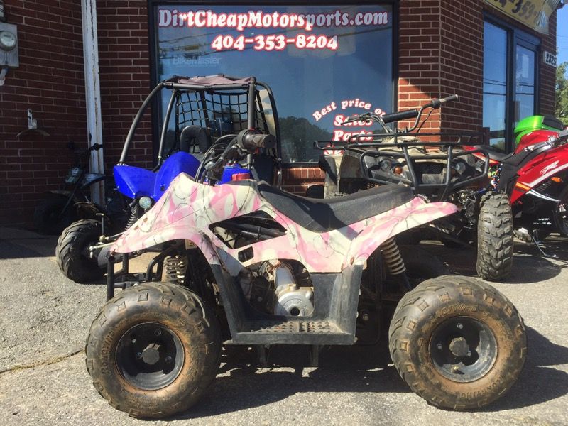 Used pink camo 110cc atv 4 wheeler quad
