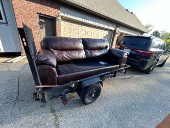Couch +Brand new mini refrigerator
