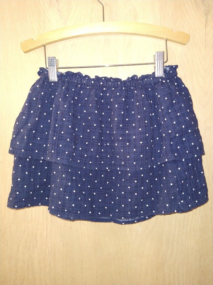 MINKPINK Small Navy Blue And White Polka Dot Mini Skirt
