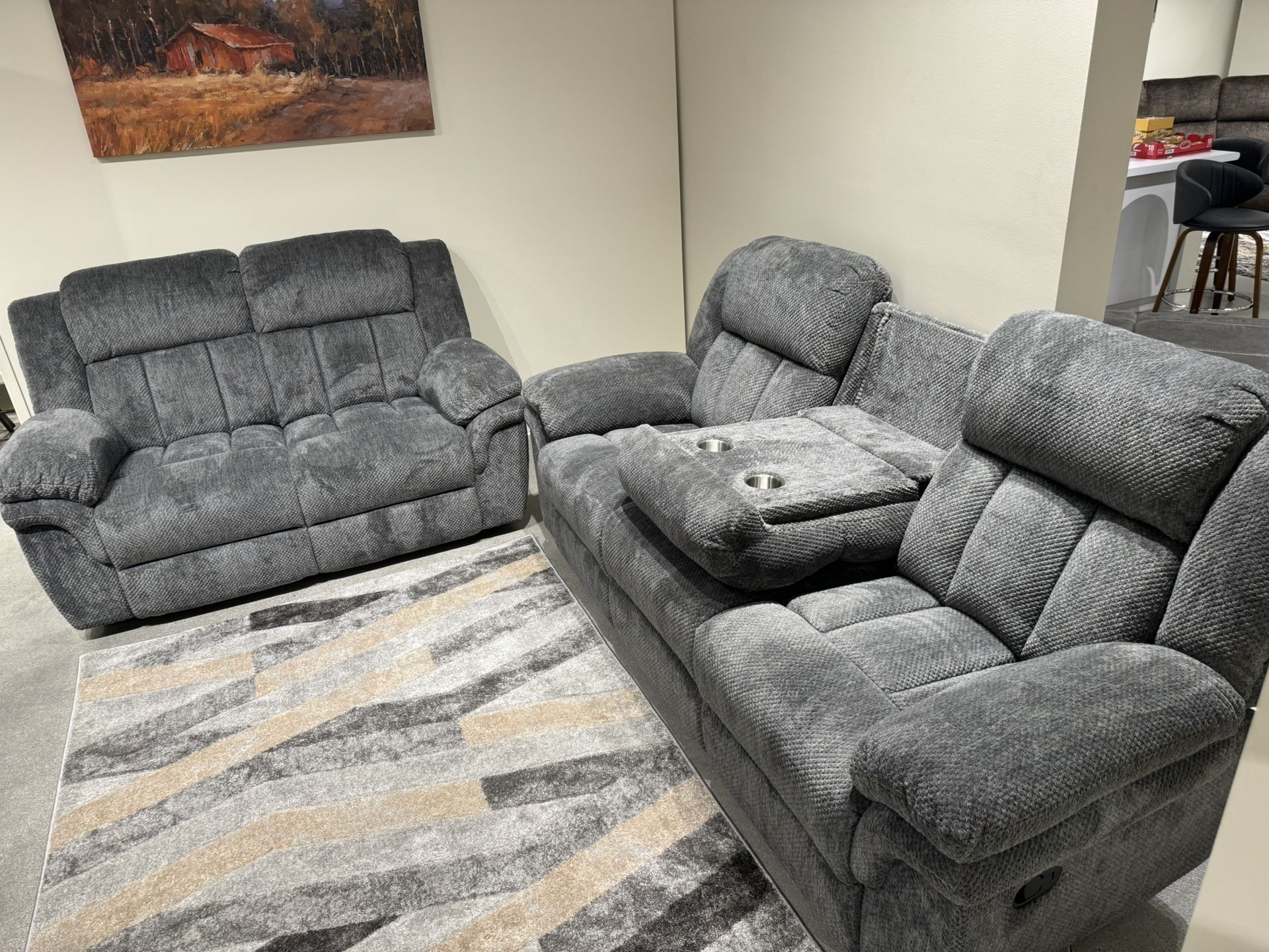 Gray Sofa & Loveseat 4 recliners