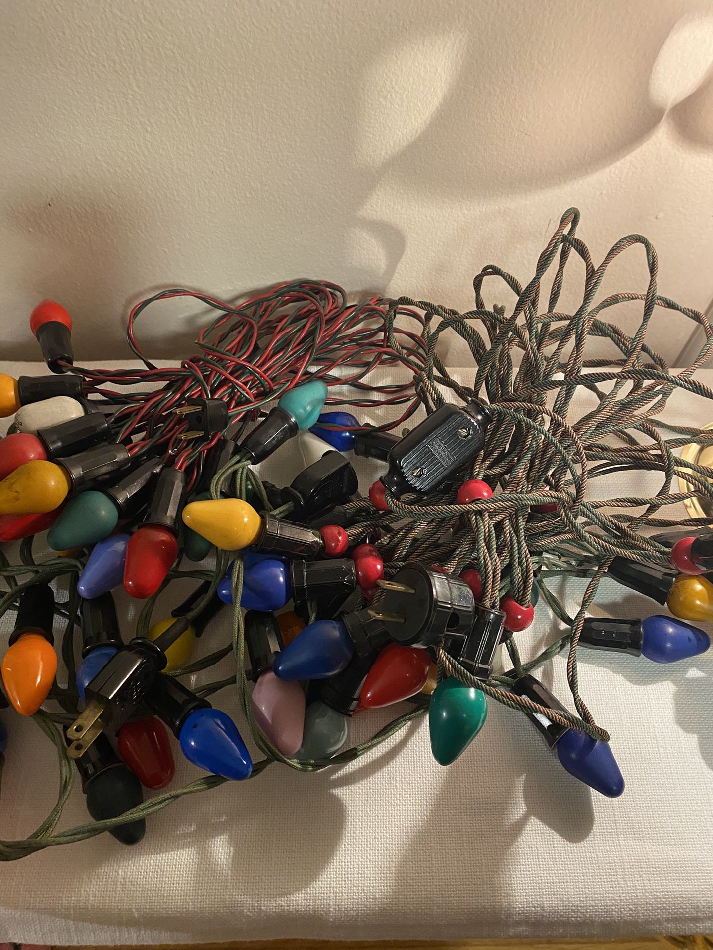3 Sets Of Vintage Christmas Lights - Working