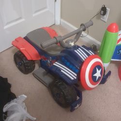 Dead Battery Captain America Ride On 6V Battery Quad