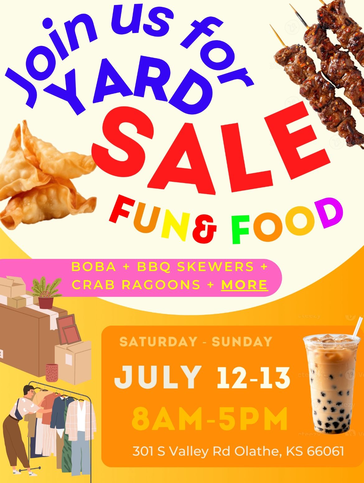 FOOD AT YARD SALE