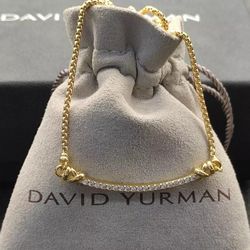 Yellow Gold Necklace Yurman Smile with Diamond Choker