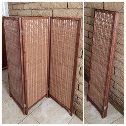 Bamboo Brown Short Room Divider 48"h