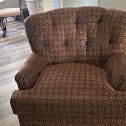 2x Brown Armchairs