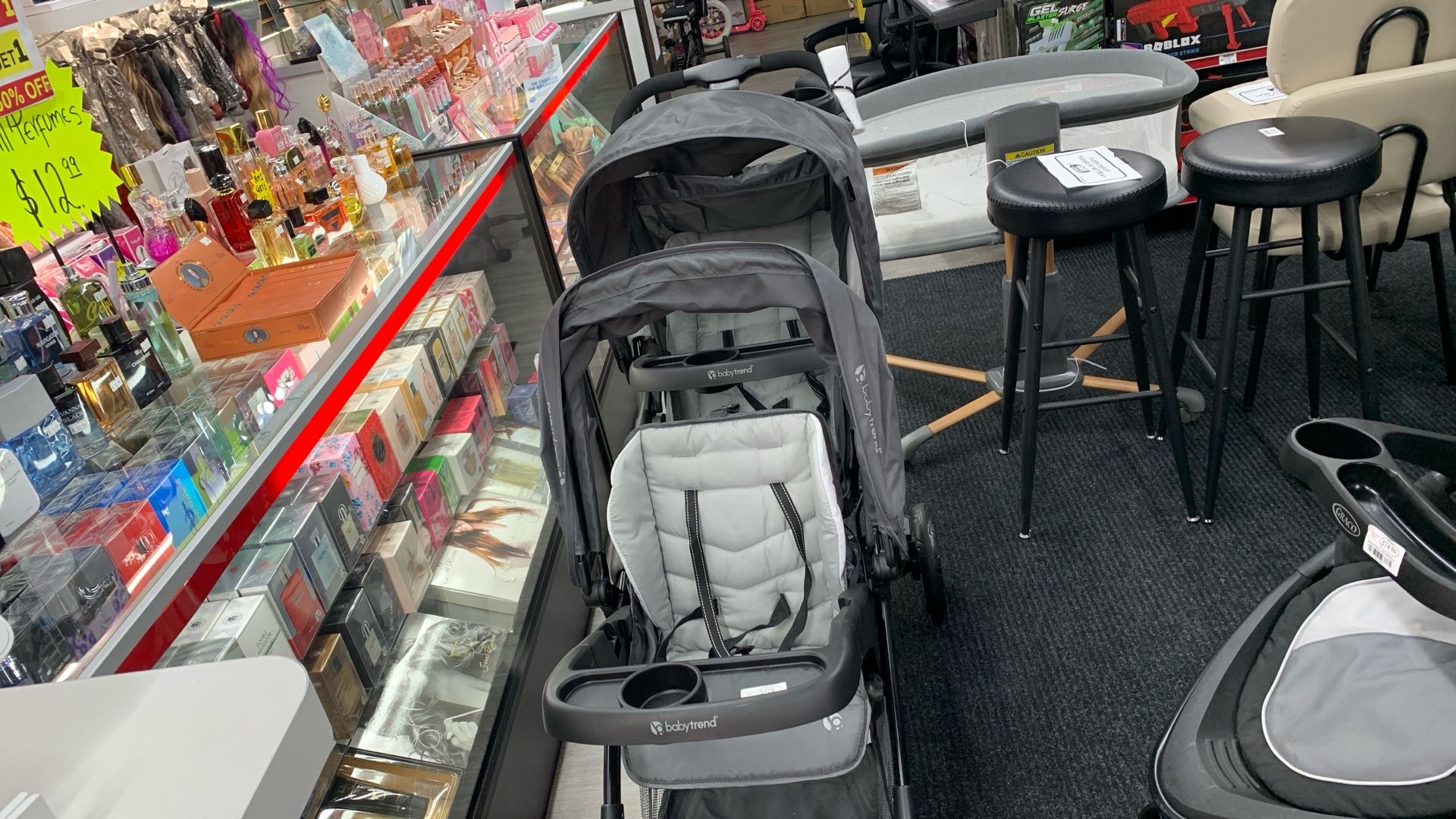 NEW BABY TREND DOUBLE STROLLER