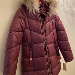 Michael Kors Girls Size 16 Burgundy Puffer Jacket