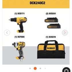 DeWalt 20V MAX Drill + Impact Combo Kit (NEW) – 2 Batteries + Charger