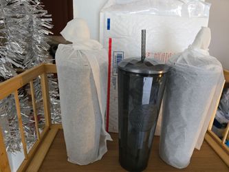 3Starbucks Dark Smoke Cold Cup Tumbler with Straw
