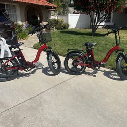 Two E Bikes 20” Fat Tires /w Rack