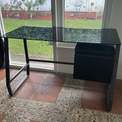 Glass Top Metal Desk