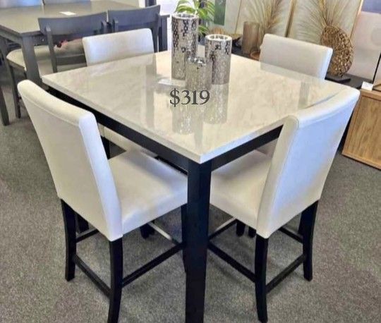 5-pc Counter Height Dining Set ( Table + 4 Chairs) 