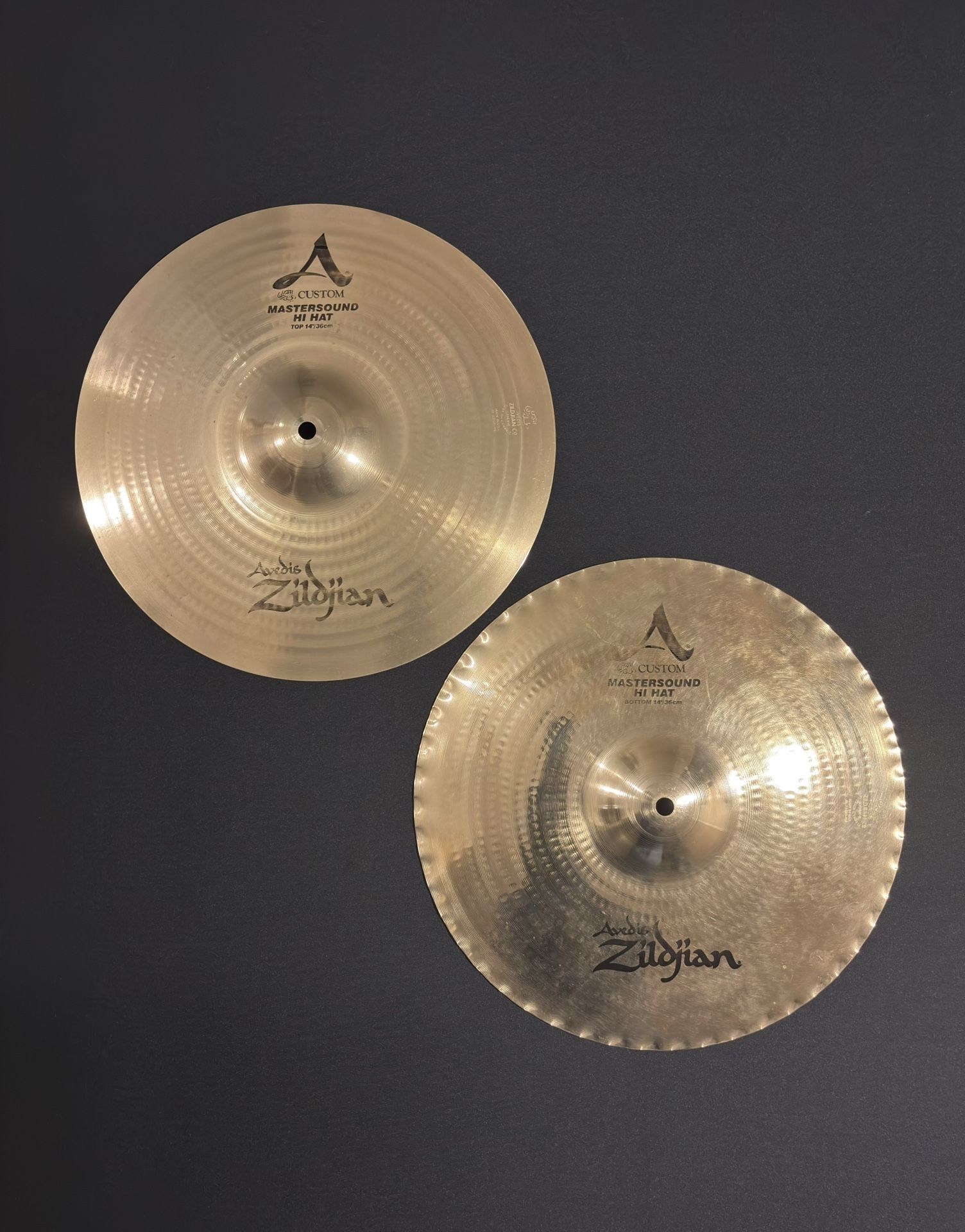 Zildjian 14” A Custom Mastersound Hi-Hat Cymbals (Pair) 1073g/1178g