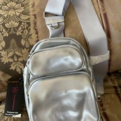 brand new Hands Free Sling Handbag, Silver