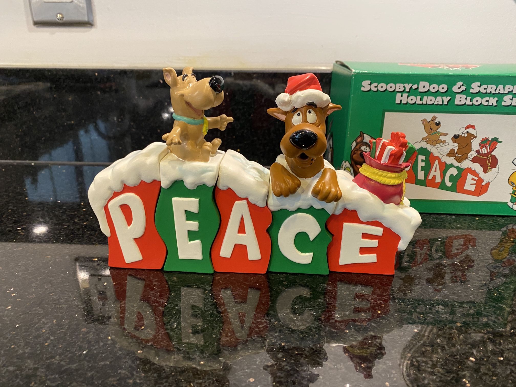 Rare Vintage 1998 WB Scooby-Doo & Scrappy-Doo P.E.A.C.E Holiday Block Set NEW