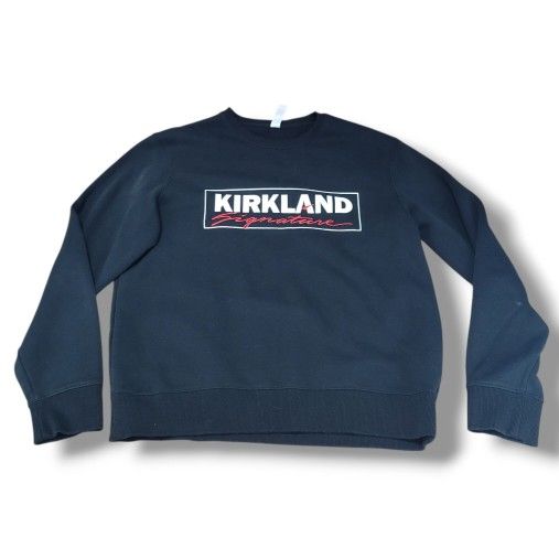 Kirkland Sweatshirt Size Medium M Men's Crewneck Pullover Sweatshirt Embroidered Logo Embroidery Measurements In Description