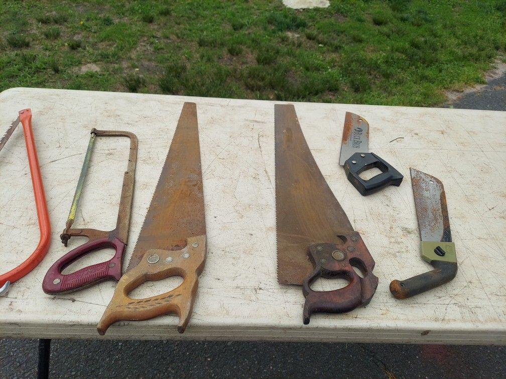 6 assorted Saws $5 for everything you see.