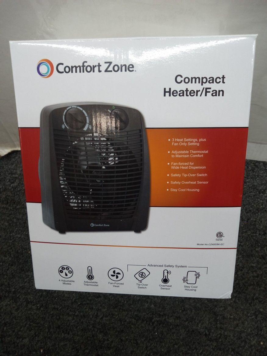 Comfort zone heater/fan cz45ebk-ec