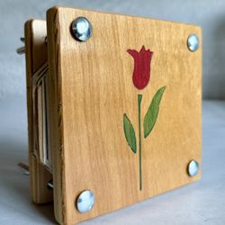 Vintage Flower Press With Red Painted Tulip Design 