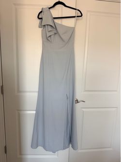 Light Blue One Shoulder Evening Dress