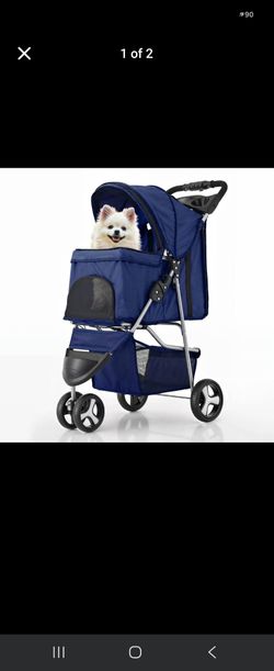 Pet stroller 3  wheels  foldable, dog or cat