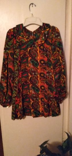 1970 s retro paisley print blouse