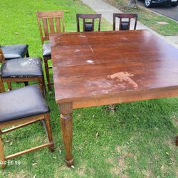 Wood Table Plus Chairs
