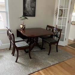 VINTAGE Duncan Phyfe drop Leaf Table/Chairs OBO