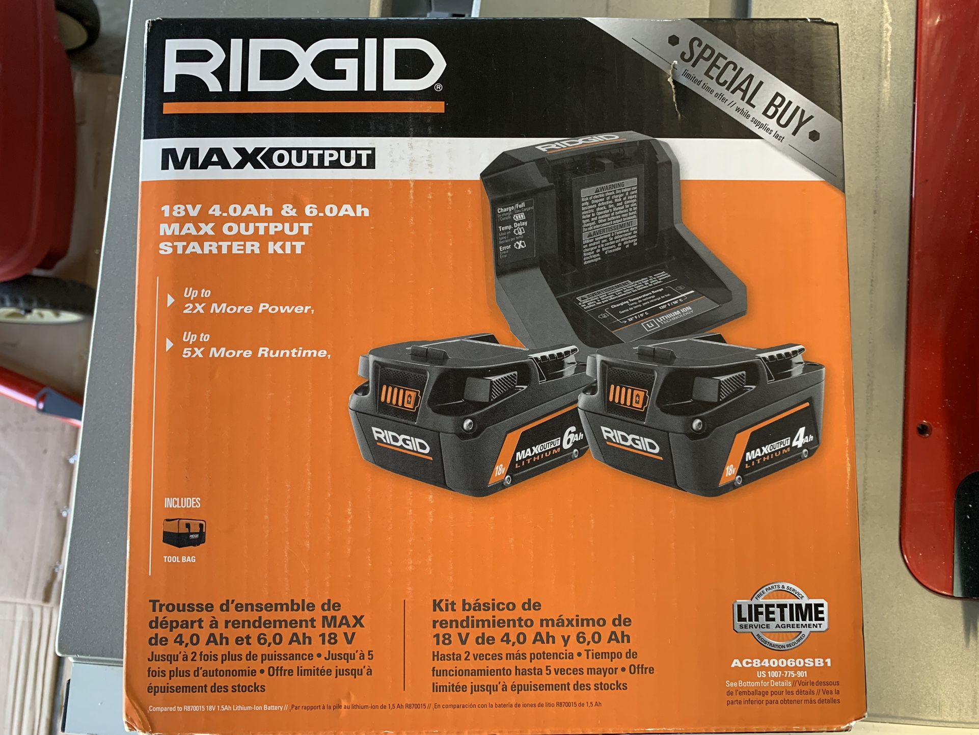 NEW-Rigid 6ah And 4ah Batteries and charger 