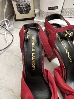 Chinese Laundry, Red Strappy Peep Toe High Heels