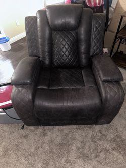 Leather manual recliner