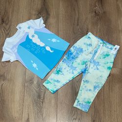 Old Navy Toddler Girl’s Frozen T-Shirt and Tie Dye Jogger Pants, Size 18-24 Months 