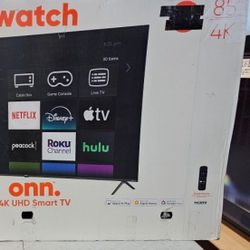 85 Tv $55 Down On Finacing Free Delivery 6 Month warranty. 85 Onn Smart 4k Hdtv 