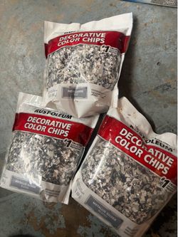 Three 1-lb bags of Rust-Oleum Decorative Color Chips (Metallic Silver Blend)